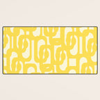 Mid Century Modern Yellow Loops Abstract Pattern Desk Mat Gallery Image 3
