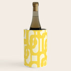 Mid Century Modern Yellow Loops Abstract Pattern Wine Chiller Gallery Image 3
