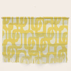 Mid Century Modern Yellow Loops Abstract Pattern Wall Hanging Gallery Image 1