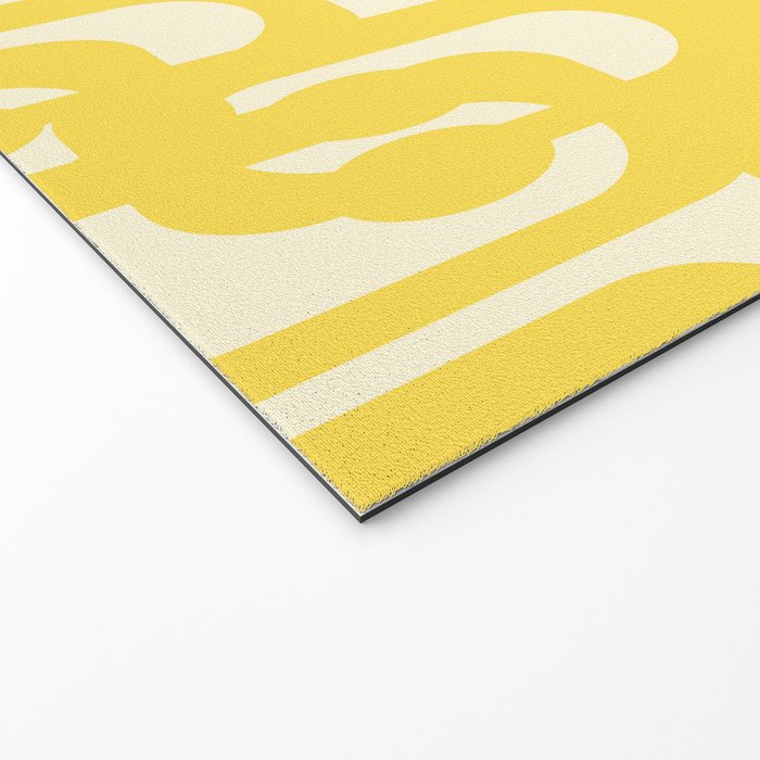 Mid Century Modern Yellow Loops Abstract Pattern Welcome Mat Gallery Image 2