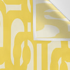 Mid Century Modern Yellow Loops Abstract Pattern Wall Tapestry Gallery Image 3