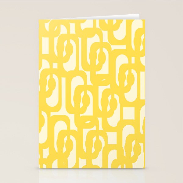 Mid Century Modern Yellow Loops Abstract Pattern Stationery Card Gallery Image 2