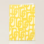 Mid Century Modern Yellow Loops Abstract Pattern Stationery Card Gallery Image 2