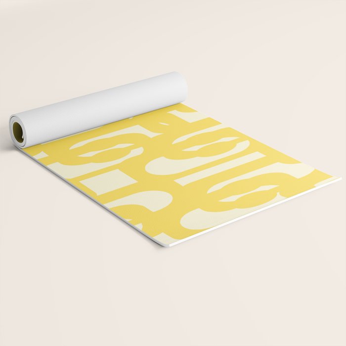 Mid Century Modern Yellow Loops Abstract Pattern Yoga Mat Gallery Image 2