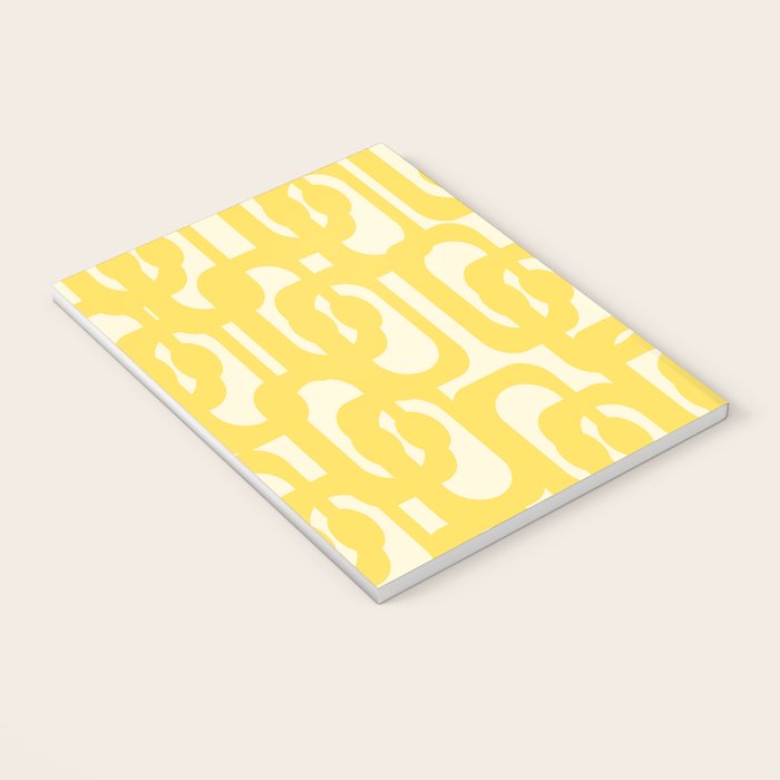 Mid Century Modern Yellow Loops Abstract Pattern Notebook Gallery Image 3