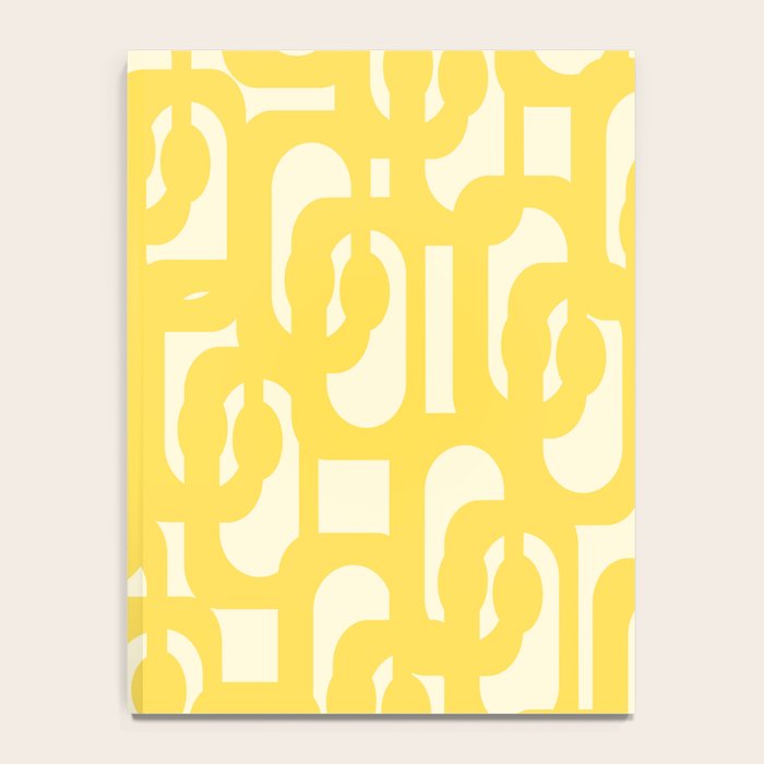 Mid Century Modern Yellow Loops Abstract Pattern Notebook Gallery Image 4