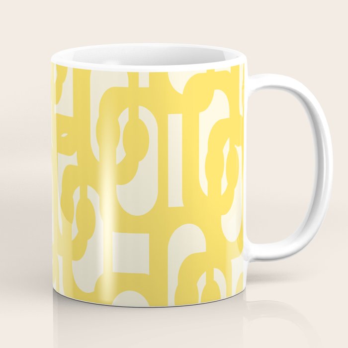 Mid Century Modern Yellow Loops Abstract Pattern Coffee Mug Gallery Image 1