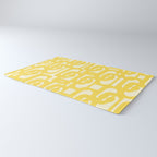 Mid Century Modern Yellow Loops Abstract Pattern Rug Gallery Image 3