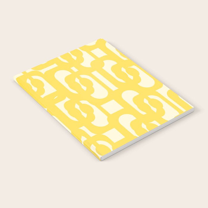 Mid Century Modern Yellow Loops Abstract Pattern Notebook Gallery Image 2