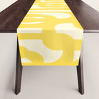 Mid Century Modern Yellow Loops Abstract Pattern Table Runner Gallery Image 1