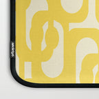 Mid Century Modern Yellow Loops Abstract Pattern Laptop Sleeve Gallery Image 3