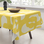 Mid Century Modern Yellow Loops Abstract Pattern Tablecloth Gallery Image 3