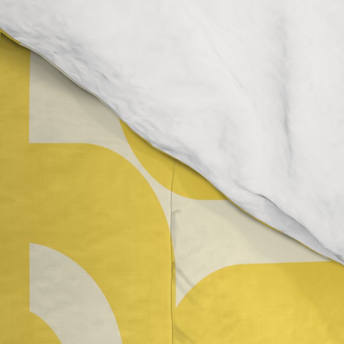 Mid Century Modern Yellow Loops Abstract Pattern Comforter Gallery Image 4