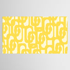 Mid Century Modern Yellow Loops Abstract Pattern Tablecloth Gallery Image 2