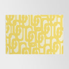 Mid Century Modern Yellow Loops Abstract Pattern Rug Gallery Image 2