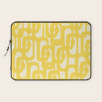 Mid Century Modern Yellow Loops Abstract Pattern Laptop Sleeve Gallery Image 1
