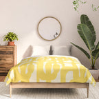 Mid Century Modern Yellow Loops Abstract Pattern Comforter Gallery Image 3