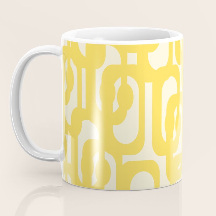 Mid Century Modern Yellow Loops Abstract Pattern Coffee Mug Gallery Image 3