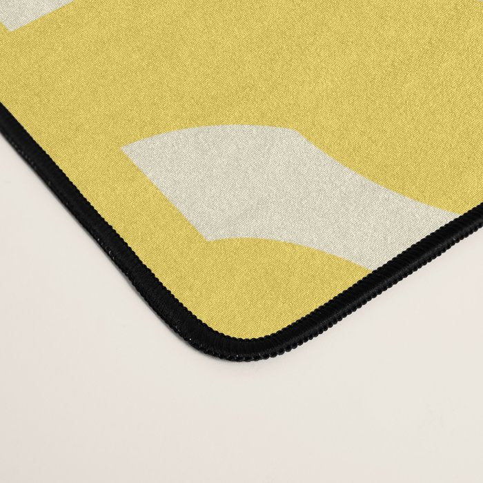 Mid Century Modern Yellow Loops Abstract Pattern Desk Mat Gallery Image 4