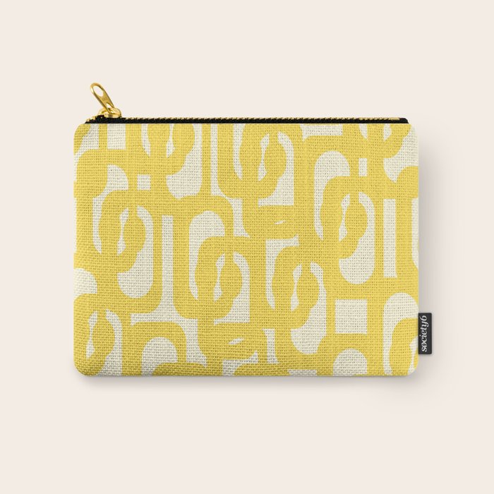 Mid Century Modern Yellow Loops Abstract Pattern Carry All Pouch Gallery Image 1