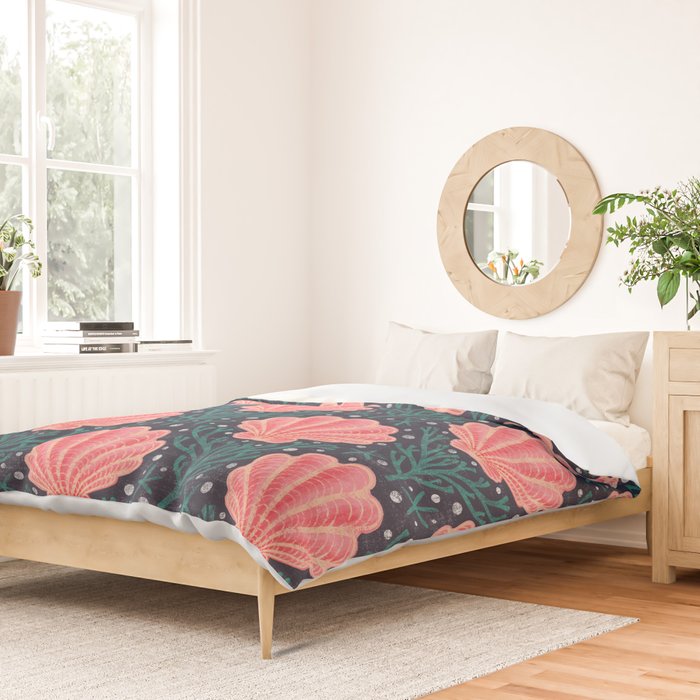 Seashell - pink and blue Duvet Cover Gallery Image 2