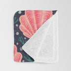 Seashell - pink and blue Throw Blanket Gallery Image 3