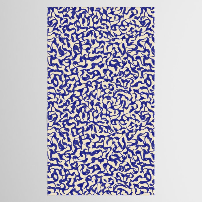 Playful strokes #2 / Blue on Beige Tablecloth Gallery Image 2