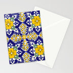 talavera mexican tile in blu and yellow Stationery Card Gallery Image 2