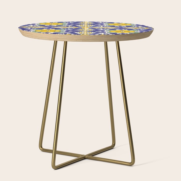 talavera mexican tile in blu and yellow Side Table Gallery Image 1