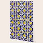 talavera mexican tile in blu and yellow Wallpaper Gallery Image 2