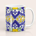 talavera mexican tile in blu and yellow Coffee Mug Gallery Image 1
