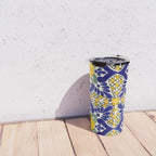 talavera mexican tile in blu and yellow Travel Mug Gallery Image 4