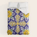 talavera mexican tile in blu and yellow Comforter Gallery Image 6