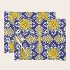 talavera mexican tile in blu and yellow Placemat Gallery Image 1