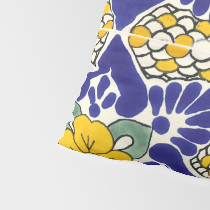 talavera mexican tile in blu and yellow Pillow Sham Gallery Image 4