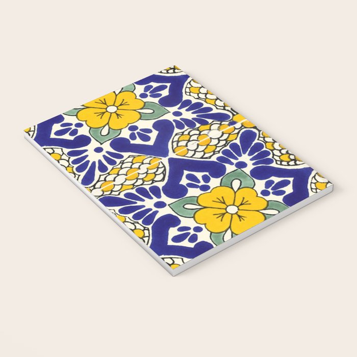 talavera mexican tile in blu and yellow Notebook Gallery Image 3