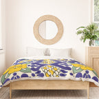 talavera mexican tile in blu and yellow Duvet Cover Gallery Image 3