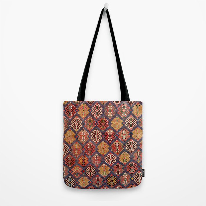 Azeri Zili Azerbaijan South Causasus Antique Rug Print Tote Bag Gallery Image 2