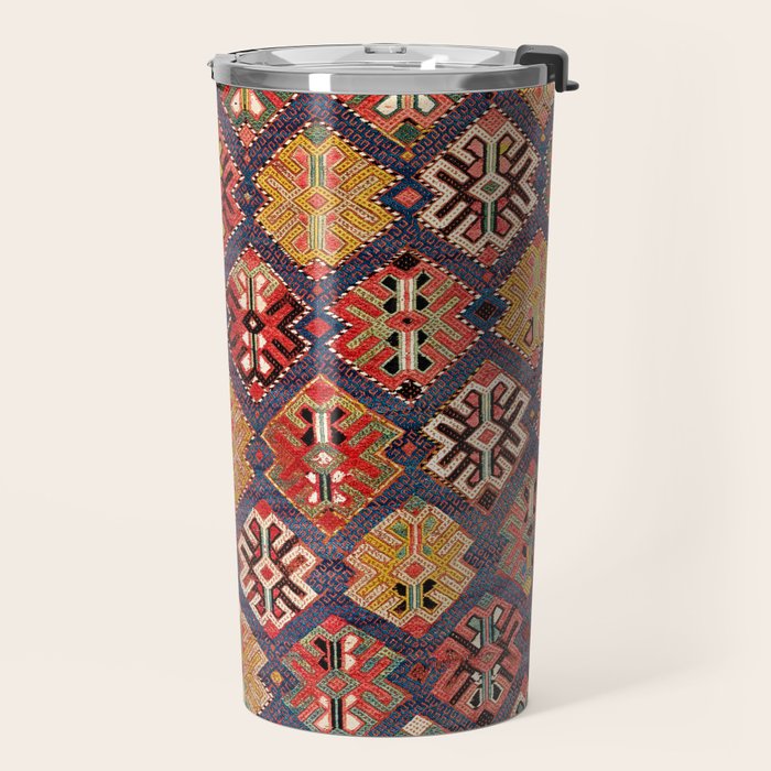 Azeri Zili Azerbaijan South Causasus Antique Rug Print Travel Mug Gallery Image 2