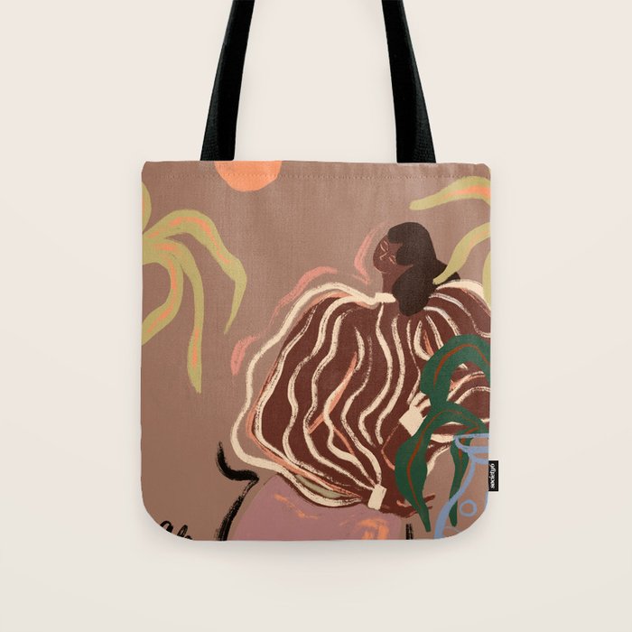 Stillness, Inspired by PANTONE 17 1230 Mocha Mousse Tote Bag Gallery Image 1