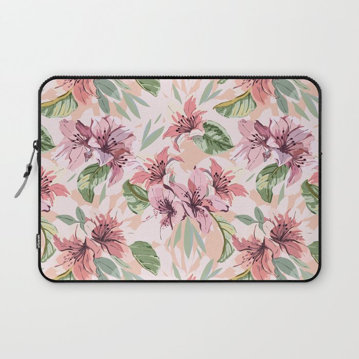 Pastel pink tropical bloom A Laptop Sleeve Gallery Image 1