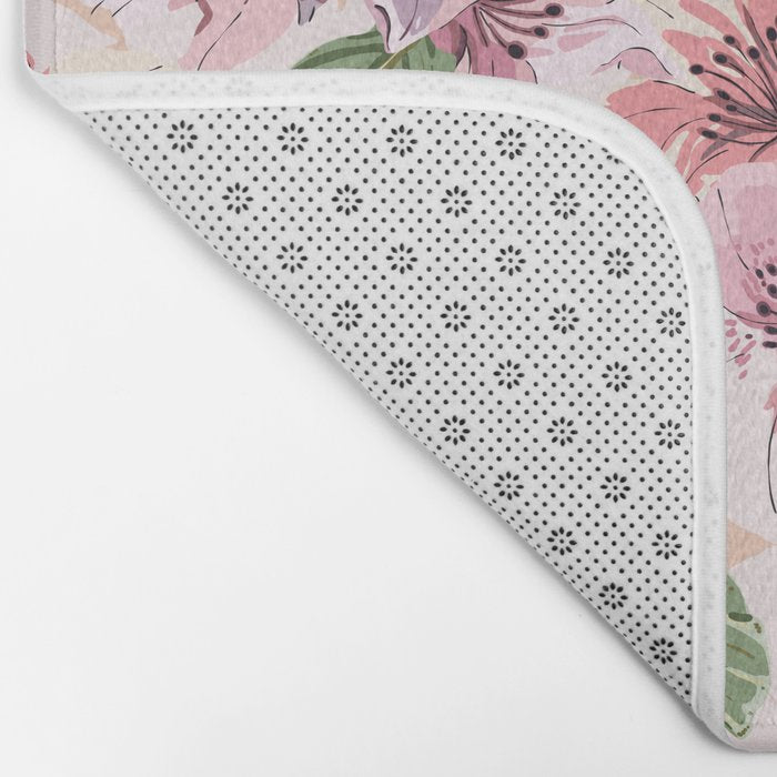 Pastel pink tropical bloom A Bath Mat Gallery Image 2