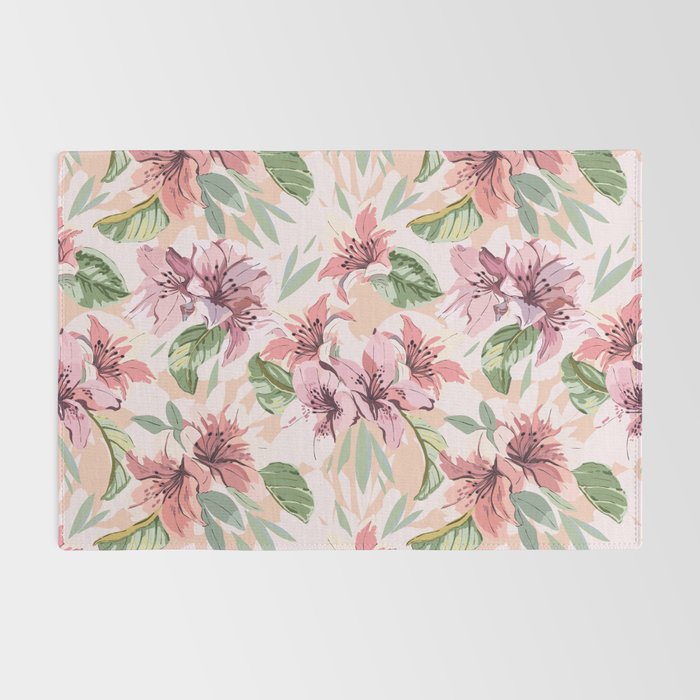 Pastel pink tropical bloom A Rug Gallery Image 2