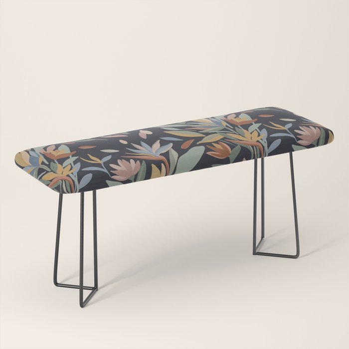 Hand Painted Floral Garden Night Bench Gallery Image 1
