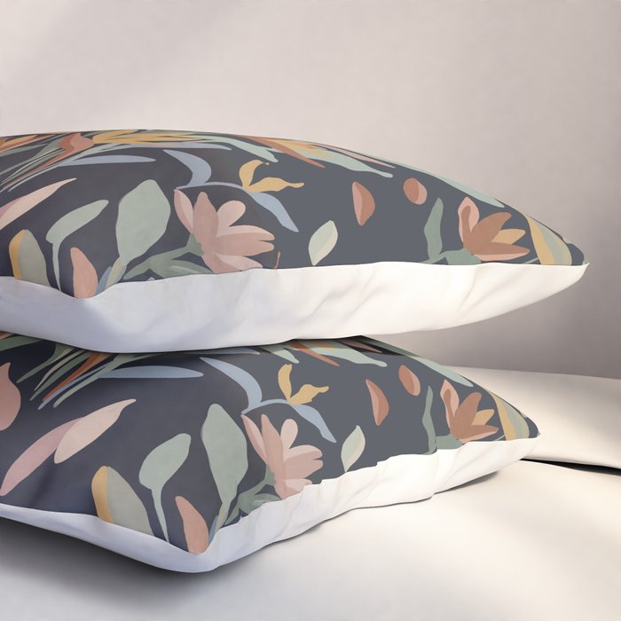 Hand Painted Floral Garden Night Pillow Sham Gallery Image 3