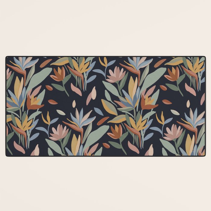 Hand Painted Floral Garden Night Desk Mat Gallery Image 3