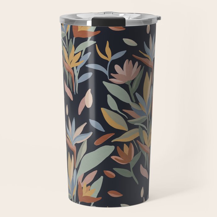 Hand Painted Floral Garden Night Travel Mug Gallery Image 1