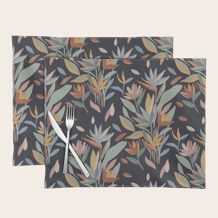 Hand Painted Floral Garden Night Placemat Gallery Image 1