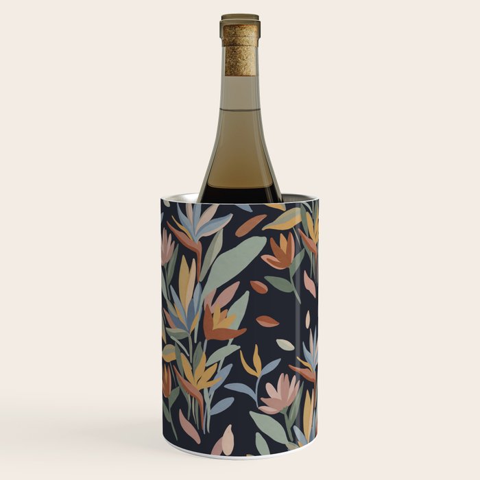 Hand Painted Floral Garden Night Wine Chiller Gallery Image 3