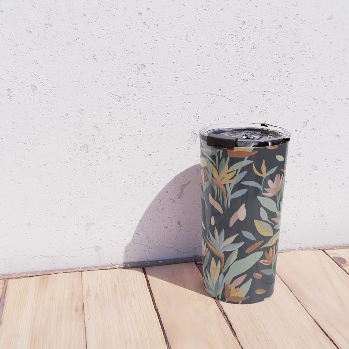 Hand Painted Floral Garden Night Travel Mug Gallery Image 4